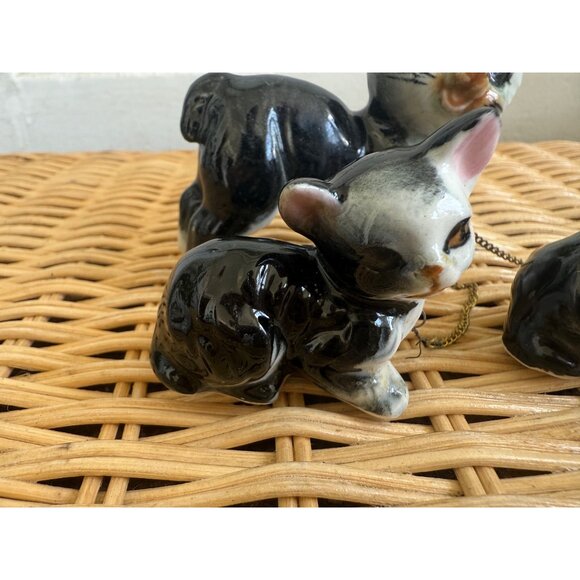 Vintage 50's Ceramic Mother Cat Kitty With Kittens on Chain Kitschy - Picture 4 of 10